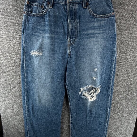 Levis Premium Ribcage Straight Ankle Denim Jeans Women Soft Cotton ACTL 30X27 - Picture 1 of 16